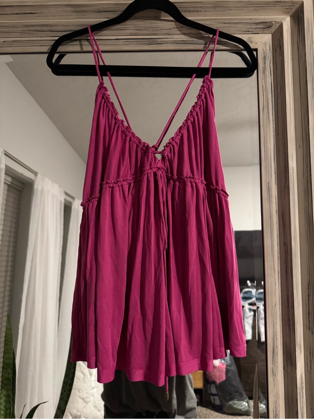 Free People Magenta Spaghetti-Strap Camisole